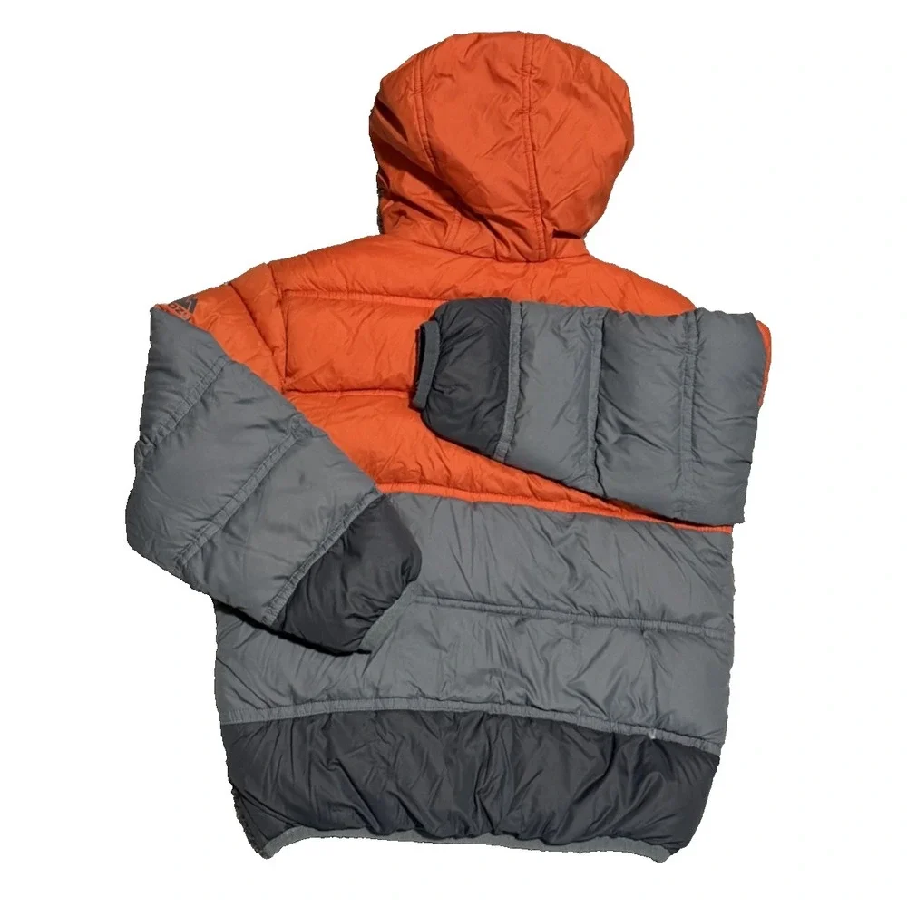 Snozu Kids' Toddler Puffer‎ Jacket with Hood, Size 5, Orange & Grey, Warm